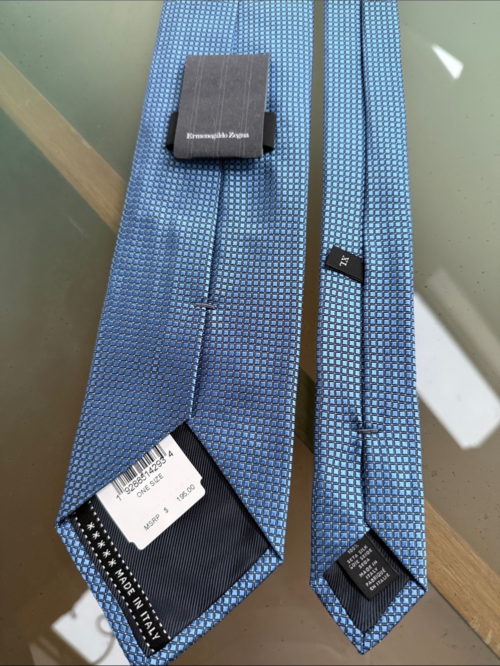 Ermenegildo Zegna Light Blue Textured Silk Tie